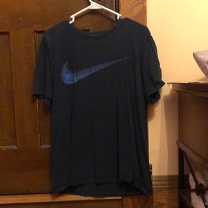 Nike tee blue symbol womens size large